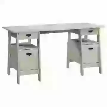 Trestle Table Executive Desk with Storage Drawers